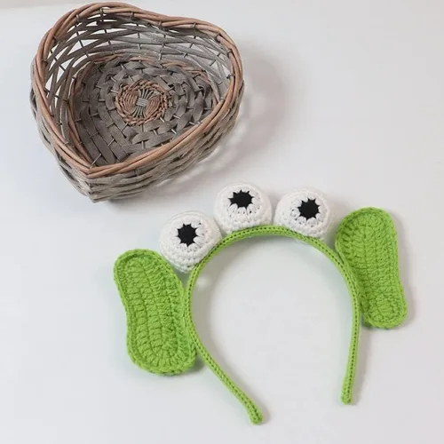 Vista 4 de Pumnao Diadema de alienígena, diadema de ojos de monstruo, diadema de felpa linda para fiestas temáticas para niñas y niños