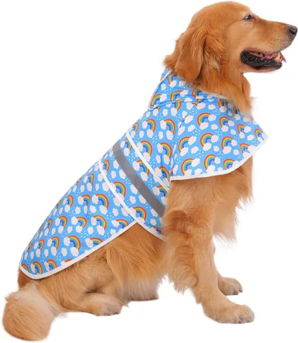 Vista 50 de HDE - Impermeable protector con capucha para perros y cachorros, tallas de la S a la XL (diseño de patos de goma, talla S)