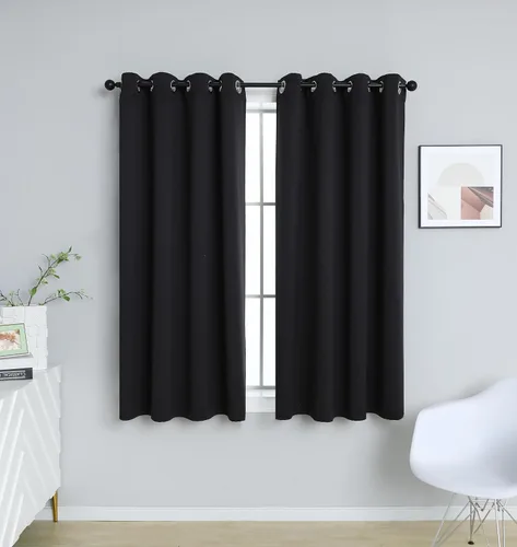Vista 35 de INLINAS Cortinas opacas para dormitorio, aislamiento térmico, reducción de ruido, juego de 2 paneles de ahorro de energía, beige, 42 pulgadas