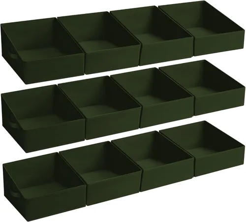 Vista 40 de DIMJ Contenedores de almacenamiento trapezoidales para ropa, 4 paquetes organizadores de armario y cestas de almacenamiento, cestas plegables
