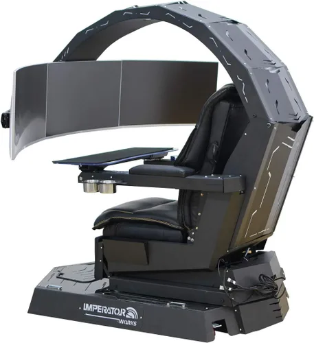 Vista 5 de Imperatorworks - Silla para videojuegos IWR1, para computadora, uso en la oficina y el hogar, para tres monitores