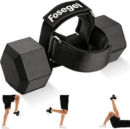 Vista 8 de Accesorio de Pie para Mancuerna para Entrenamiento de Piernas, Correas de Accesorio para Mancuerna Pie de Mono de Extensión para Entrenador de Negro