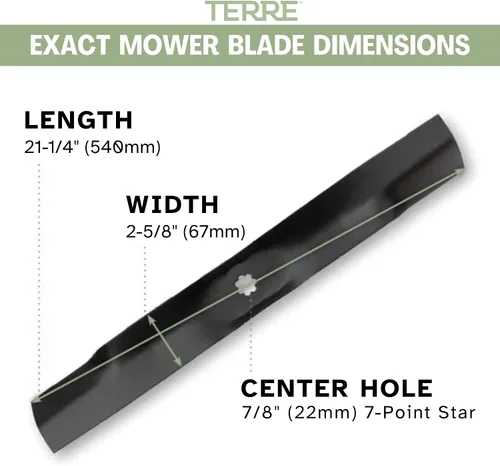 Vista 5 de Terre Products, paquete de 2 cuchillas para cortacésped de alta elevación, cubierta de 42 pulgadas, compatible con John Deere x300, D105, D125