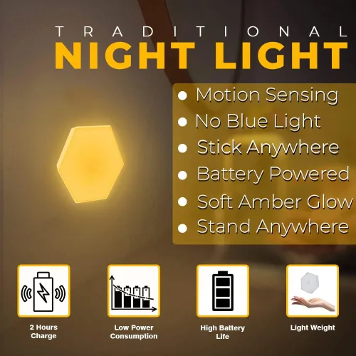 Vista 5 de Luces LED adhesivas con sensor de movimiento, luces nocturnas con sensor de movimiento, luces LED para interiores y exteriores, luces que funcionan