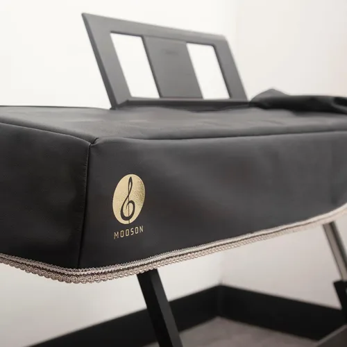 Vista 6 de Funda para Teclado de Piano Digital, Fundas Protectoras para Piano Digital, Funda de Lujo de Superficie Suave y Premium con Espesor para Órgano Negro