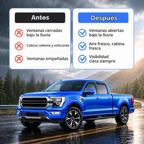 Vista 5 de Visera de ventana IG para Ford Focus Sedán y Hatchback 2012-2018, Protector de ventana lateral para lluvia y viento estilo Mugen, extra duradero