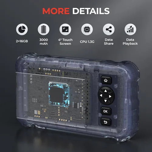 Vista 10 de LAUNCH CRP129HD - Escáner de camión resistente con DPF Regen, herramienta de diagnóstico de semirremolque diésel de sistema completo, lector
