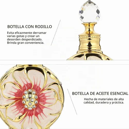 Vista 5 de Healifty - Botella de aceite esencial, botella de perfume de vidrio creativa, cosmética recargable para viajes, hogar, oficina, fiestas, bodas 0.4