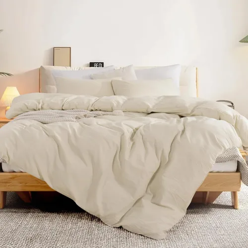 Vista 109 de NEXHOME PRO Funda de edredón Twin XL 100% algodón lavado, transpirable, duradera, texturizada, similar al lino, juego de ropa de cama para el hogar
