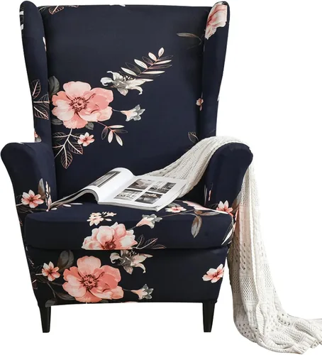 Vista 18 de GULI Wingback - Funda para silla de 2 piezas, fundas para silla de sillón, fundas de elastano para sofá, protector de muebles, lavable a máquina