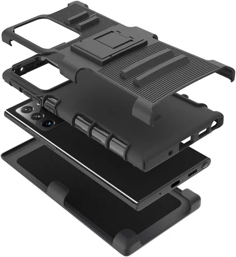 Vista 3 de Funda para Samsung Galaxy Note Ultra 20, protección contra caídas de cuerpo completo, resistente con clip para cinturón, funda resistente