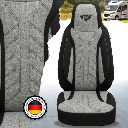 Vista 8 de BREMER SITZBEZÜGE Motorhome seat covers for Knaus Live TI PLKT201 PLKT201 - Negro/Gris