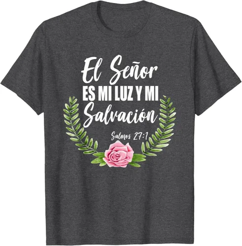 Vista 11 de El Señor Es Mi Luz - Camiseta de la Biblia Cristiana Española Negro