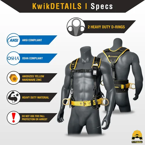 Vista 4 de KwikSafety - Charlotte, NC - Cinturón de seguridad BEAVER TAIL para posicionamiento Soporte acolchado Lineman Ironworker