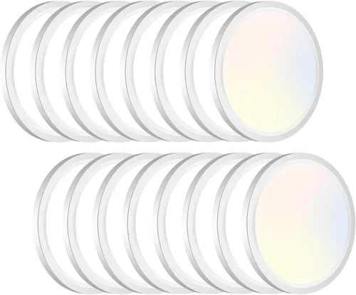 Vista 22 de Paquete de 2 lámparas LED de techo empotradas, 3000K-4000K-6500K y equivalente a 100W, lámpara de techo empotrada moderna para cocina de 15W