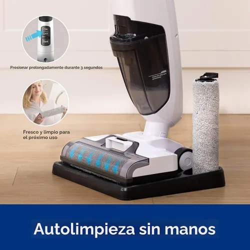 Vista 5 de Tineco iFLOOR 2 - Aspiradora y trapeadora inalámbrica para pisos húmedos y secos, limpieza en un solo paso para pisos duros, ideal para suciedad