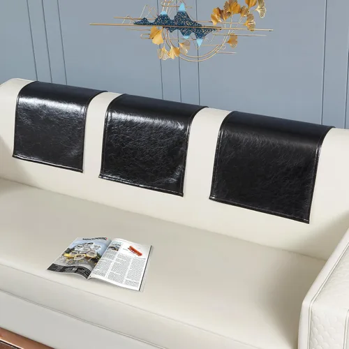 Vista 8 de 2 fundas protectoras para reposacabezas reclinable, impermeables, antideslizantes, para sillón reclinable, fundas para reposacabezas de sofá Beige