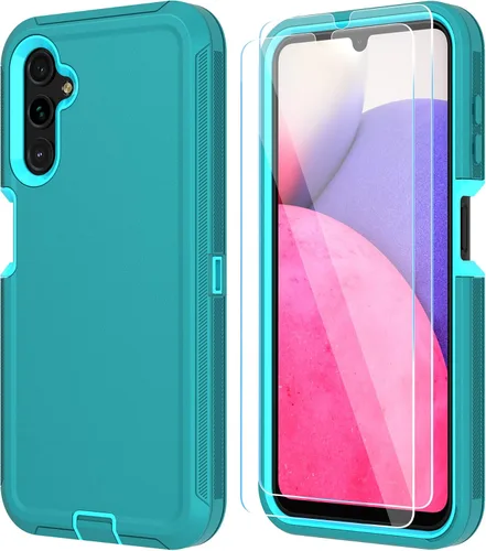 Vista 8 de ONOLA Funda compatible con Samsung Galaxy A14 5G con protector de pantalla HD, resistente a los golpes y a las caídas de servicio pesado, funda de 3