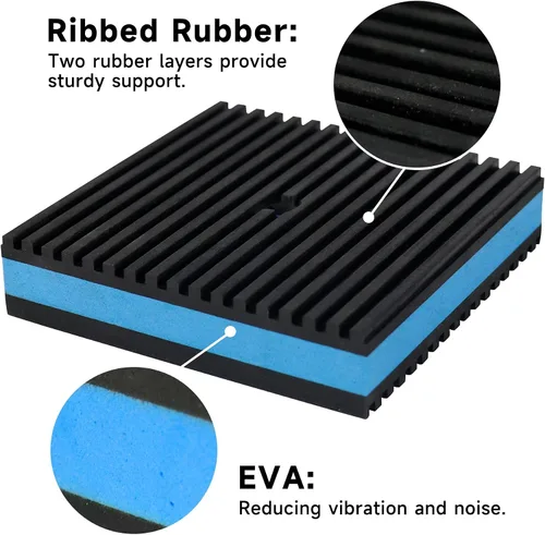 Vista 3 de BJADE'S Paquete de 4 almohadillas de aislamiento antivibraciones, almohadillas mecánicas de amortiguación de vibraciones, almohadilla de goma