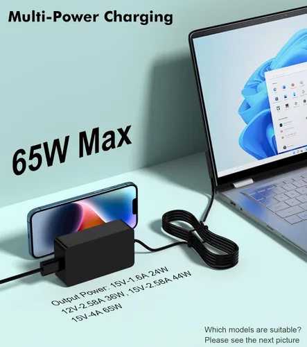 Vista 4 de Reemplazo de 65 W para Surface Pro 7 Cargador Microsoft Surface Pro 11,10, 9, 8, 7+, 7, 6, 5, 4, 3, X, Go, Laptop 7, 6, 5, 4, 3, Studio, Book 3, 2