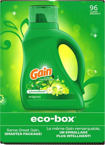 Vista 13 de Gain + Aroma Boost - Detergente líquido para ropa, aroma original, compatible con lavadoras de alta eficiencia, 96 cargas en total, 75 onzas