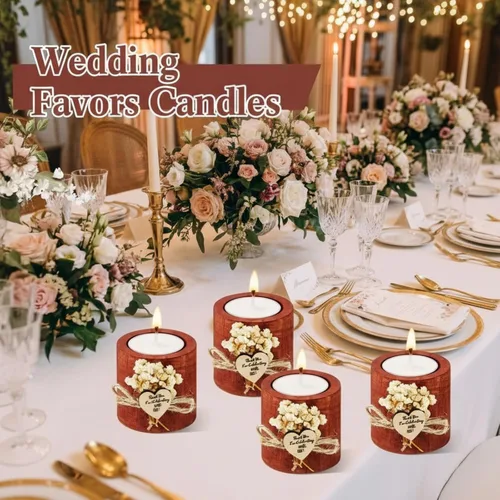 Vista 5 de 12 candelabros rústicos para fiestas de boda, regalos de novia, regalos de madera, regalos para invitados, regalos románticos, decoraciones de boda