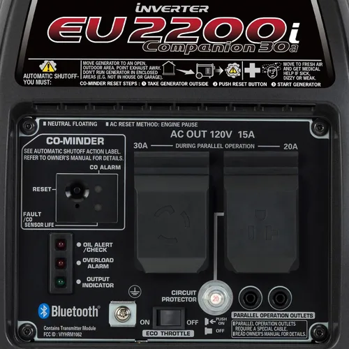 Vista 8 de Honda EU2200ITAN Generador inversor portátil súper silencioso de 2200 vatios y 120 voltios con CO-Minder