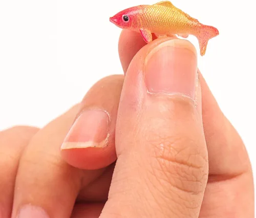 Vista 5 de X Hot Popcorn 40 piezas de peces en miniatura para manualidades, mini figuras de peces koi, pequeños peces de plástico en miniatura, suministros