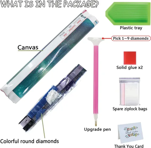 Vista 5 de FemGe Kits de pintura de diamantes personalizados para adultos, arte de diamantes, foto personalizada, pintura de diamantes personalizada, taladro