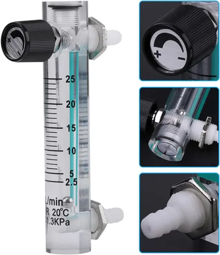 Vista 4 de Hilitand Caudalímetro de gas, medidor de flujo 2.5-25LPM con válvula de control para oxígeno aire gas