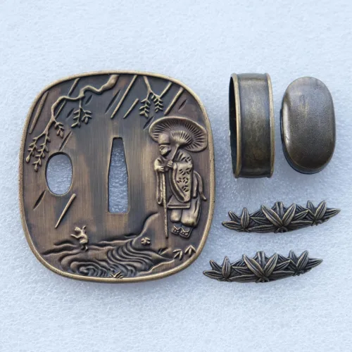 Vista 32 de Espada samurái japonesa KOSHIRAE – TSUBA FUCHI KASHIRA MENUKI 68-100