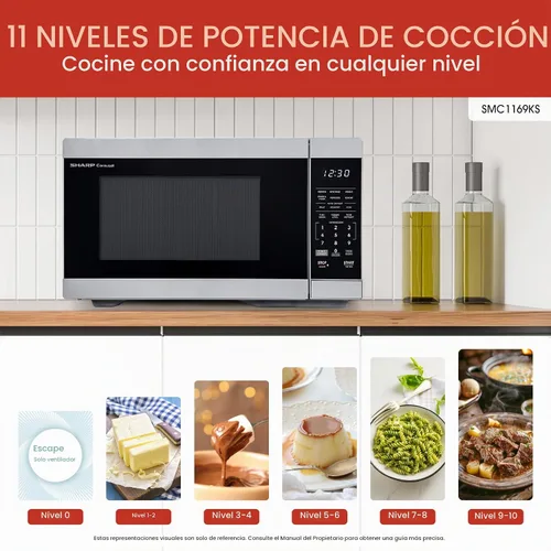 Vista 3 de SHARP Horno de microondas de encimera compatible con Alexa certificado por Orville Redenbacher's con plato giratorio Carousel extraíble de 12.4
