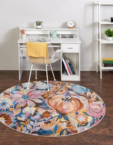 Vista 9 de Unique Loom Blossom Collection - Alfombra rectangular (2 x 3 pies, rectangular, multicolor y negro)