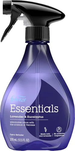 Vista 2 de Febreze Aerosol para tela, productos esenciales para refrescar la tela, eliminador de olores fuertes, incluye aceite esencial de lavanda