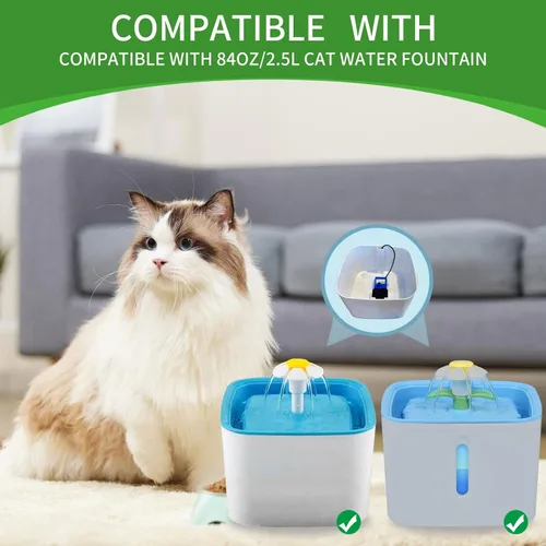Vista 2 de Paquete de 8 esponjas de repuesto para fuente de agua automática para gatos de 84 oz/2.5 L