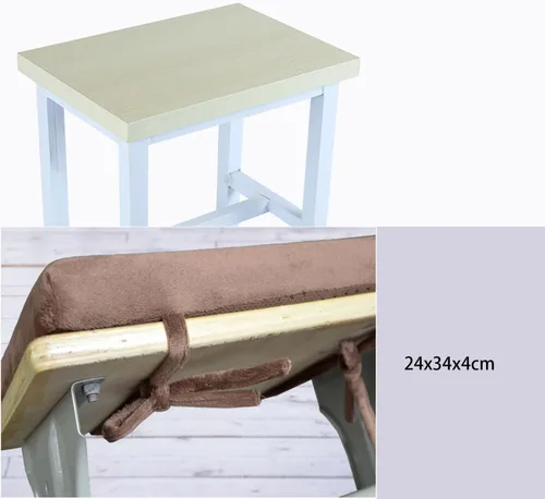 Vista 3 de Greenjin Cojín Desmontable para Taburete de Banco Rectangular de 14"x10" con Espuma de Memoria Asiento con Funda Extraíble Antideslizante con Lazos