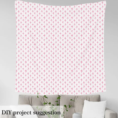 Vista 3 de The Yard - Tela de ballet para niñas, pintada a mano, silueta de ballet, tela rosa para niños, tela de lunares para acolchar, costura, regalo