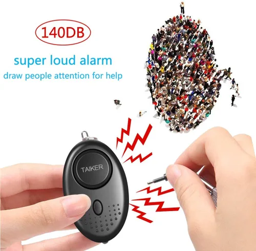 Vista 2 de Alarma personal para mujeres, 10 paquetes de 140 dB de emergencia de autodefensa de alarma de seguridad con luz LED para mujeres, niños y ancianos