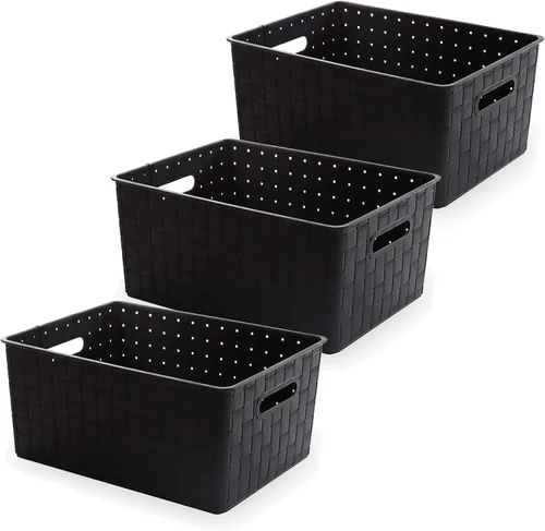 Vista 9 de BINO Cestas de almacenamiento de plástico pequeñas - gris LA COLECCIÓN ESTABLE Almacenamiento de uso múltiple Organizador rectangular