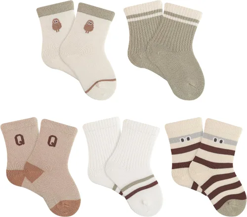 Vista 11 de Calcetines suaves y cómodos a media pantorrilla para bebés y niños pequeños, paquete de 5, unisex, perfectos para edades de 0 a 5 años
