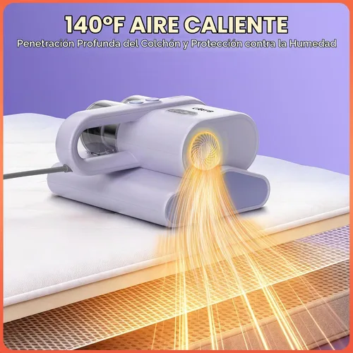 Vista 5 de Aspirador de colchón, aspiradora de cama de 16Kpa con luz UV‑C de Morado