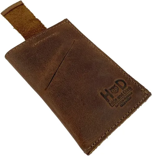 Vista 3 de Hide & Drink, Cartera de cuero suave y funda para tarjetas, hecha a mano, incluye 101 años de garantía (marrón borbon)
