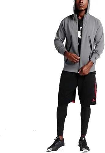 Vista 3 de Nike Air Jordan Lite Full cierre de cremallera Tech sudadera con capucha de forro polar gris 724786065, S, gris