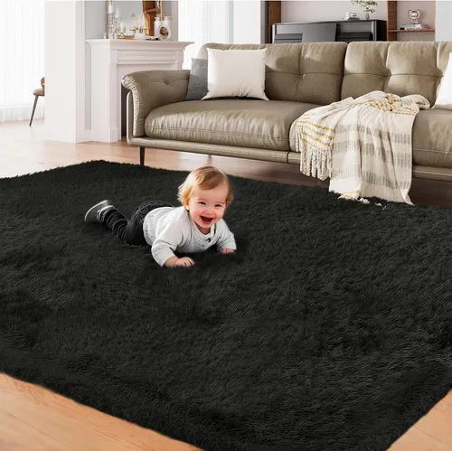 Vista 15 de AMTOVO - Alfombras peludas para sala de estar, alfombra grande de 5 x 7 pies, rosada, esponjosa, de liquidación, alfombra para dormitorio, alfombra