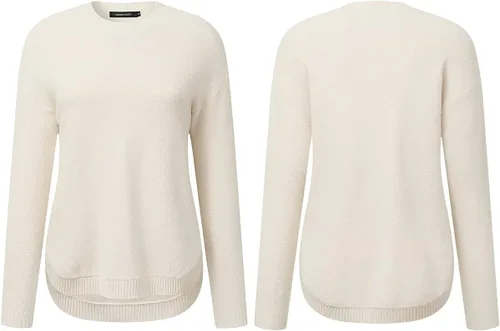 Vista 7 de MEROKEETY - Suéter tejido de manga larga y cuello redondo para mujer, unicolor, sin botones y de ajuste grande