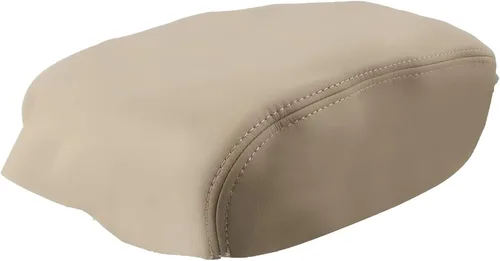 Vista 7 de AUTOKAY Funda de cuero para tapa de consola central con apoyabrazos para Honda Pilot 2009-2015 - Beige Tan