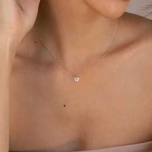 Vista 8 de Dainty Necklace for Women, 14K Gold Plated Elephant Bee Cat Dog Bear Necklace Cute Necklaces Simple Gold Necklace