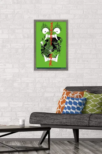 Vista 2 de Trends International Samurai Jack-Ensemble - Póster de pared, 14.725 x 22.375 pulgadas, versión enmarcada en madera de granero