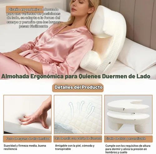 Vista 3 de JZHLLA Almohada de cama lateral ajustable en altura