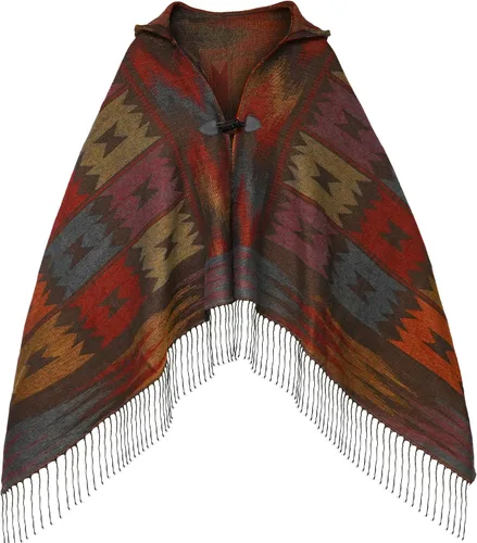 Vista 14 de Uyuni Poncho con volantes estilo chal bohemio para mujer, holgado, vintage